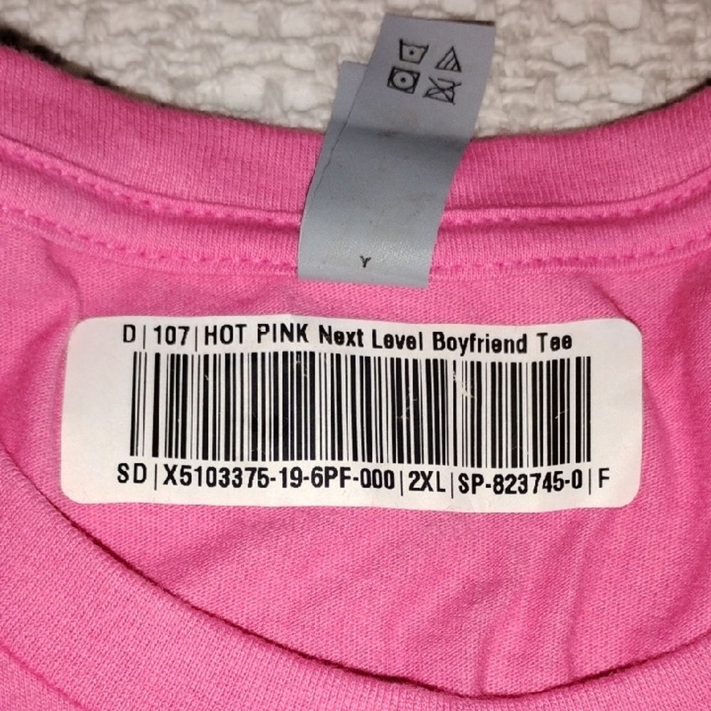 Next Level Apparel Pink Skull Graphic Short Sleeve Tee - Picture 2 of 5
